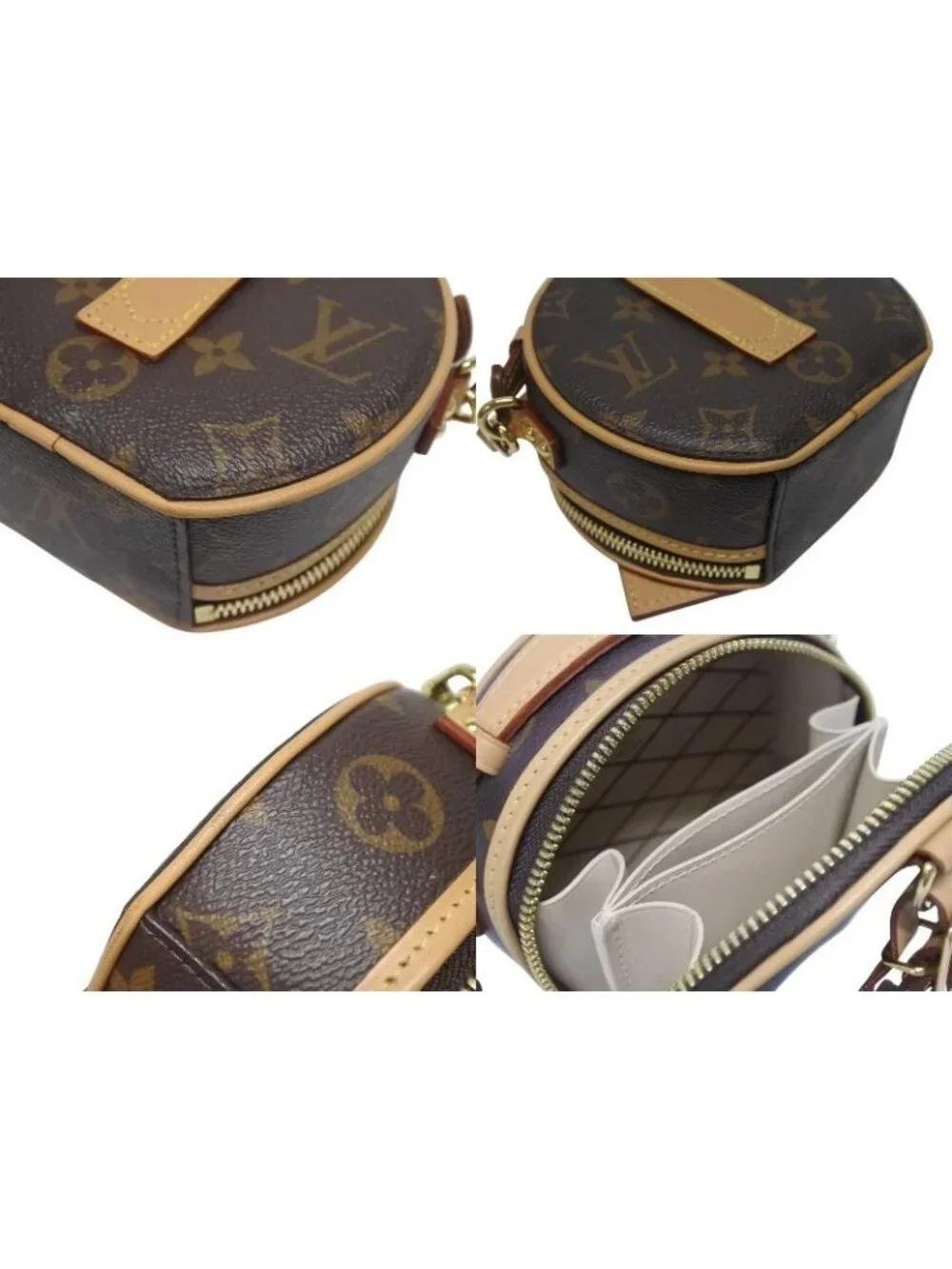 Louis Vuitton Mini Boite Chapeau Shoulder Bag Monogram Canvas Vachetta Leather